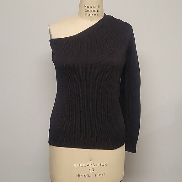 MICHAEL Michael Kors Sweaters - VintagevMichael Kors, Black one shoulder sweater, Size M